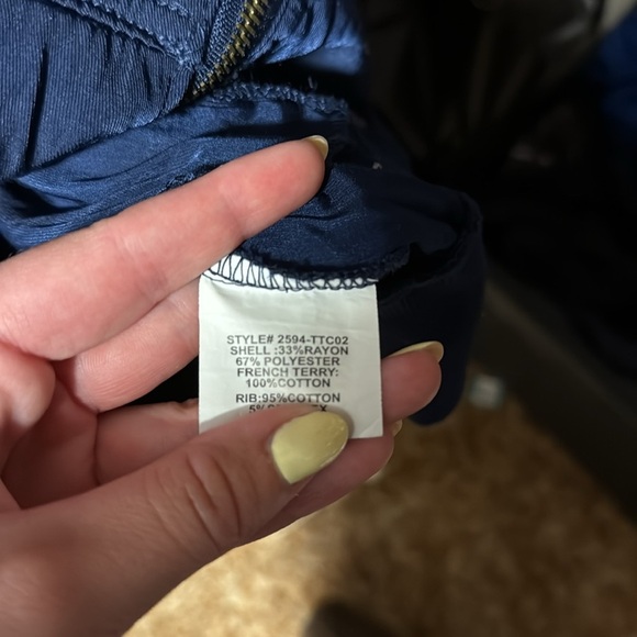 Charlotte Russe Navy and Gray Hooded Jacket - Picture 5 of 5